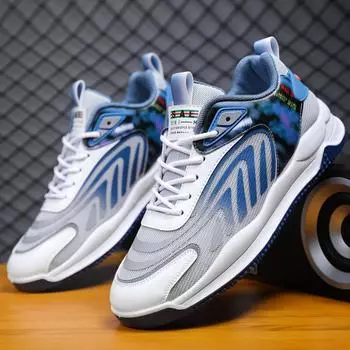 Осенние новые мужские спортивные туфли для отдыха с сеткой, мужская трендовая студенческая мужская обувь на шнуровке 39 чёрный