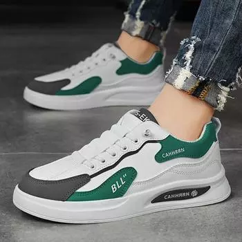 Осенние новые мужские туфли с низким верхом, кожаные спортивные туфли для повседневной носки, для школьного сезона, маленькие белые мужские туфли на толстой подошве 39