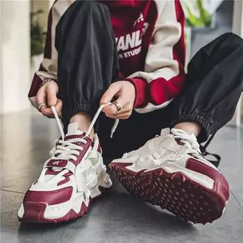 Осенние новые низкие туфли с высоким голенищем, уличные спортивные и развлекательные туфли на шнуровке, модные туфли из кожи в тон обуви на платформе 39