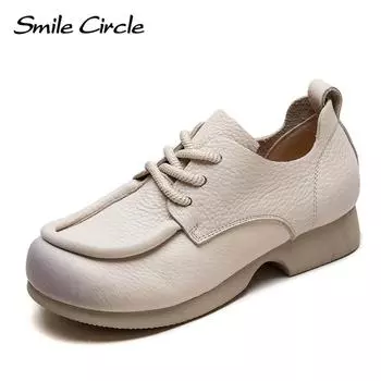 Осенние новые ретро-туфли для поездок на работу, удобные универсальные туфли-одиночки из коровьей кожи, простые женские туфли для отдыха 35 чёрный