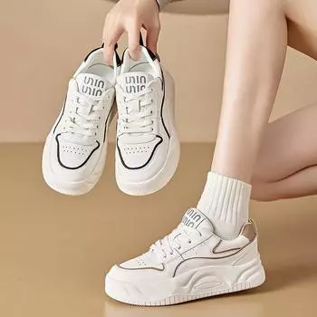 Осенние новые студенческие белые туфли женские весенние новые толстые подол маленькие повседневные туфли-лодочки с толстой подошвой женские 32