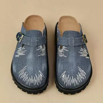 Осенние новые тапочки Baotou женские с круглым носком и толстой подошвой, повседневные, с мягкой подошвой, с полускольжением 39 чёрный