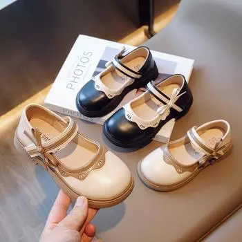 Осенние новые туфли для маленьких девочек в стиле ретро для принцессы Модные туфли Doug
