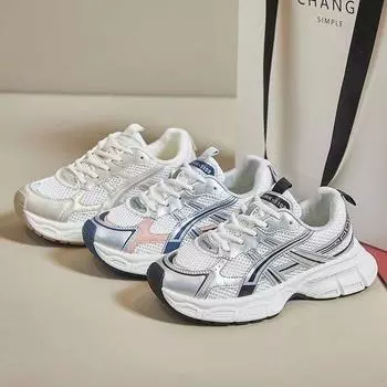 Осенние новые туфли для папы, женская модная сетчатая дышащая легкая модная женская обувь, повседневная спортивная однослойная обувь 35