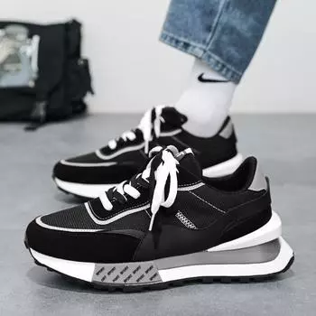 Осенние новые туфли на платформе, мужские низкие туфли на шнуровке, повседневная спортивная обувь для подростков, корейская версия, модный тренд, обувь для папы 39