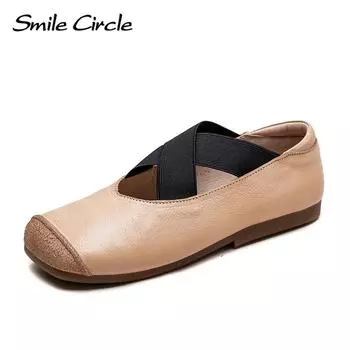 Осенние новые туфли с перекрестными ремешками в стиле ретро, квадратная голова, свиной нос, модные туфли на одинарной платформе, универсальная удобная женская обувь 35 коричневый