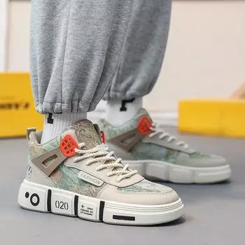 осенние новые высокие парусиновые туфли мужские подростковые спортивные туфли для средней школы нескользящие повседневные модные туфли 39