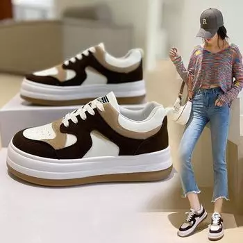 Осенние новые женские модные разноцветные кроссовки на платформе со шнуровкой, весенние повседневные женские туфли из вулканизированной кожи Tenis Zapatillas D363 36