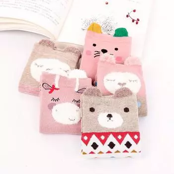 Осенние новые женские носки с рисунком кота, милые женские хлопковые носки, 5 цветов, чулочно-носочные изделия meias sokken Pack of 5