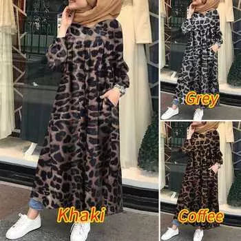 Осенние платья для женщин, платья, платье-рубашка с длинными рукавами, повседневный халат с карманами, мусульманский кафтан в Дубае, размер S-5XL S серый