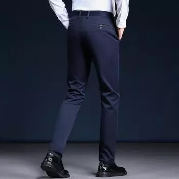 Осенние повседневные брюки мужские прямые брюки делового покроя мужские брюки свободные эластичные брюки осенне-зимний стиль 29