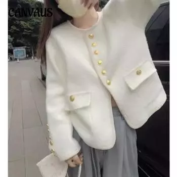 Осенние повседневные модные топы вязаный кардиган женский с глубоким вырезом свободный длинный рукав короткая куртка Tide One Size белый