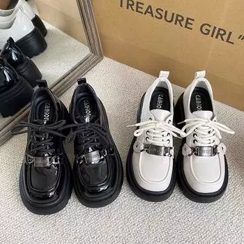 Осенние японские туфли в стиле Лолита в стиле панк, женские темные академические шикарные туфли на платформе со шнуровкой, женские туфли с круглым носком 40 белый