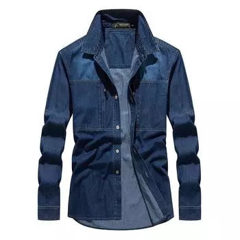 Осенние рабочие рубашки мужские рубашки с длинными рукавами для мальчиков повседневные рубашки мужские японские рубашки топы куртки M