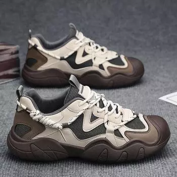 Осенние сетчатые мужские кроссовки Брендовые дизайнерские мужские повседневные дышащие теннисные кроссовки с мягкой подошвой Мужские уличные кроссовки с толстой подошвой 39