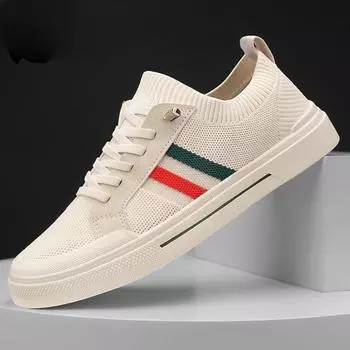 Осенние сетчатые спортивные туфли на плоской подошве для мужчин, повседневные кроссовки на мягкой подошве для одной ноги 39