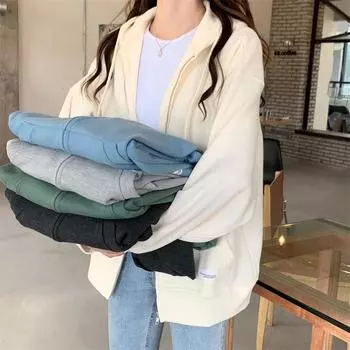 Осенние шикарные толстовки на молнии, женские повседневные уличные свободные тонкие толстовки с карманами и капюшоном, женские кардиганы One Size зелёный