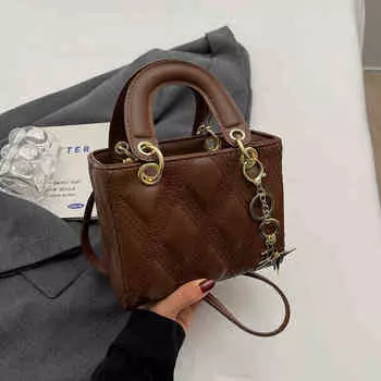 Осенние свадебные сумки классическая искусственная кожа ромбовидная решетка маленькая квадратная женская красная сумка через плечо