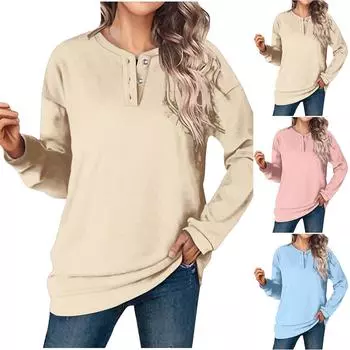 Осенние толстовки для женщин, повседневные рубашки с длинным рукавом на пуговицах, туники, топы, модная одежда XXXL