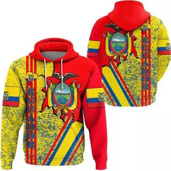 Осенние толстовки с капюшоном Hp Hop 3D с изображением флага Эквадора для мужчин, толстовки для женщин, унисекс, пуловеры, модные детские толстовки с капюшоном, повседневные спортивные костюмы для мальчиков 100