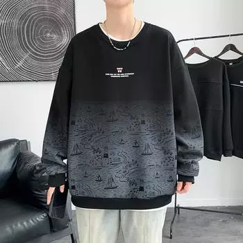 Осенние толстовки с капюшоном, толстовка для мужчин, хип-хоп, панк, пуловер, уличная одежда, повседневная модная одежда, большие размеры XXXXL чёрный