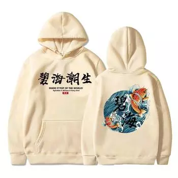 Осенние толстовки унисекс, японский пуловер с принтом в стиле укиё-э, толстовки, модная уличная одежда в стиле хип-хоп, толстовка унисекс с капюшоном y2k, унисекс 2XL