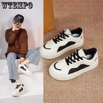 Осенние женские белые туфли на толстой подошве, увеличивающие рост, дышащие, универсальные, спортивные и повседневные, спортивная обувь 36