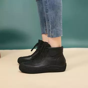 Осенние женские ботильоны, высокие однотонные кеды из искусственной кожи с сердцем, рабочие кроссовки для скейтбординга на платформе 35