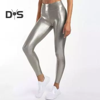 Осенние женские брюки для йоги с высокой талией, бронзовые однотонные брюки-карандаш, эластичные узкие брюки, леггинсы, длинные колготки XL золотистый