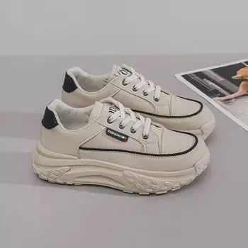 Осенние женские дышащие белые кроссовки в корейском стиле на толстой подошве, повседневные туфли для папы. Q017, 35