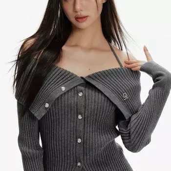 Осенние женские кардиганы с открытыми плечами и открытыми плечами Y2k, эстетические тонкие винтажные свитера в стиле гранж, модные повязки на бретельках, трикотажные женские S абрикосовый