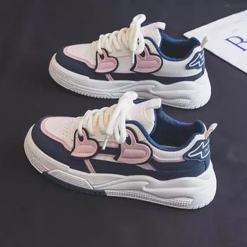 Осенние женские кроссовки белого цвета в тон - модные туфли на толстой подошве (RM1511) 35