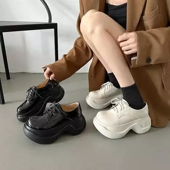 Осенние женские массивные кроссовки, модная женская обувь на платформе со шнуровкой, уличная прочная женская обувь 35