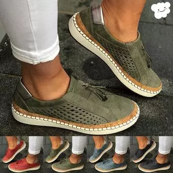 Осенние женские модные туфли без шнуровки с круглым носком на плоской подошве и кроссовки 35 чёрный