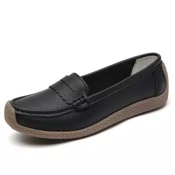 Осенние женские мокасины без застежек из натуральной кожи повседневная обувь Zapatos Mujer весна 2025 новые мокасины плоская обувь для женщин кроссовки 35 бежевый