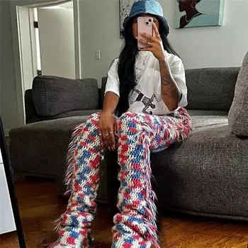 Осенние женские облегающие повседневные брюки-клеш In Woman S красный