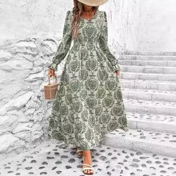 Осенние женские платья с V-образным вырезом и длинными рукавами S белый