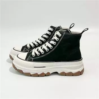 Осенние женские повседневные кроссовки на платформе, парусиновые кроссовки Stars, спортивная обувь для бега, теннисные туфли, кроссовки для ходьбы на толстой подошве, размеры 35-42 35 чёрный