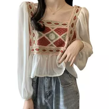 Осенние женские шифоновые блузки для девочек, шикарные рубашки, дизайнерские женские топы one size