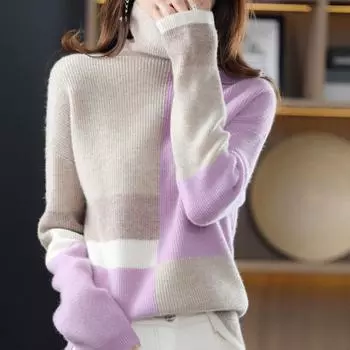 Осенние женские свитера, пуловеры, топы, тонкие женские сращивания, О-образный вырез, трикотажные базовые однотонные футболки, рубашки, свитера One Size розовый