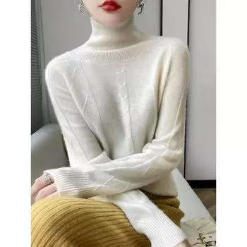 Осенние женские свитера, зимние пуловеры, топы, женские полосатые шерстяные трикотажные шерстяные базовые однотонные розовые футболки, рубашки 2XL белый