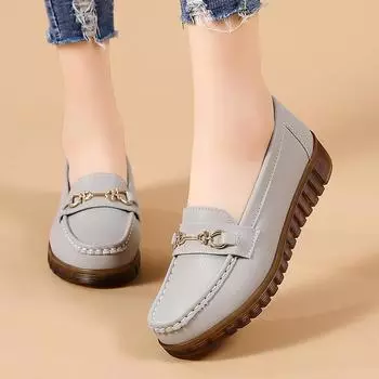 Осенние женские туфли-лоферы Slip on 2025 Весенние новые балетки женские мокасины Повседневные кроссовки Zapatos Mujer Женская повседневная обувь 35 серый