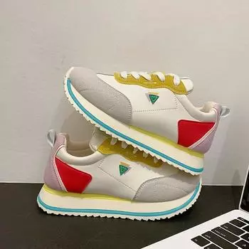 Осенние женские туфли на платформе, новые кроссовки на шнуровке для женщин, плоские туфли, повседневные кроссовки для женщин на открытом воздухе, Zapatos De Mujer 35 зелёный