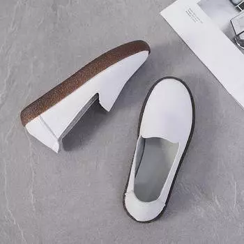 Осенние женские туфли на плоской подошве, лоферы из натуральной кожи, женские туфли на плоской подошве без шнуровки, женские лоферы, женские мокасины, большие размеры 69