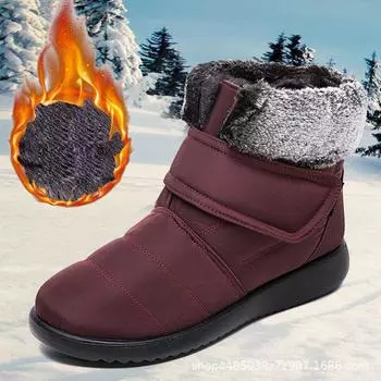Осенние женские зимние ботинки большого размера, короткие ботинки, бархатные теплые нескользящие легкие повседневные короткие ботинки 35 красный
