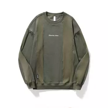 Осенний американский модный брендовый тяжелый вязаный свитер с плетением, мужской свободный большой размер, осенне-зимняя куртка с круглым вырезом и длинным рукавом в стиле ретро Tide M чёрный