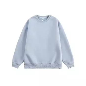 Осенний американский ретро тяжелый однотонный свитер мужской повседневный круглый вырез внутренняя нижняя рубашка свободный топ с длинными рукавами M чёрный