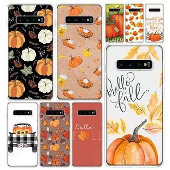 Осенний чехол для телефона «Счастливая осень» с тыквой для Samsung Galaxy S10 S20 S22 S21 FE Ultra S10E S9 S8 Plus + S7 Edge J4 Lite Coque Samsung S10
