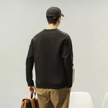 Осенний черный свитер с круглым вырезом, мужской свободный топ с буквами алфавита большого размера, молодежный повседневный тренд с длинным рукавом M белый