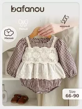 Осенний детский кружевной комбинезон с длинными рукавами для новорожденной принцессы, модная одежда для девочек bafanou 62183 66cm(3-6M)